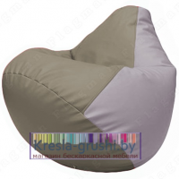 Бескаркасное кресло мешок Груша Г2.3-0225 (светло-серый, сиреневый)
